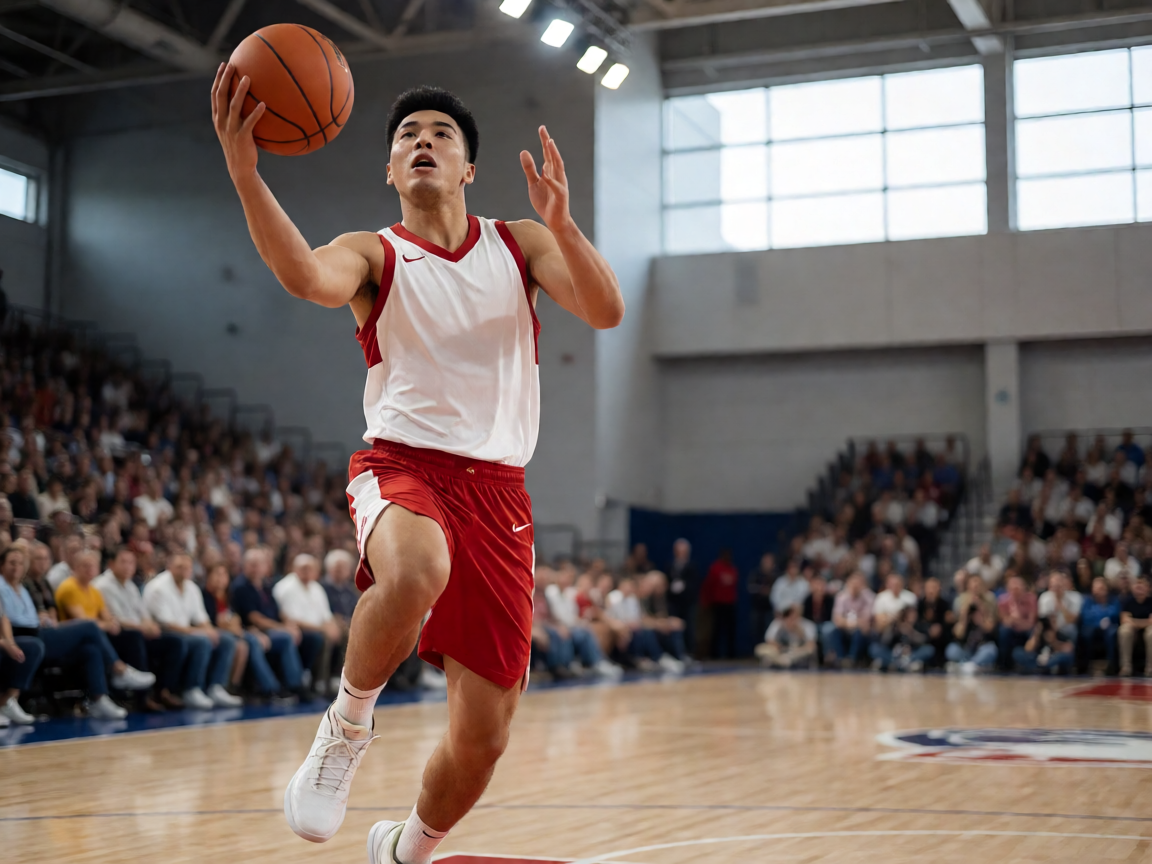 NBA篮球赛场，球员在球馆内进行比赛对抗